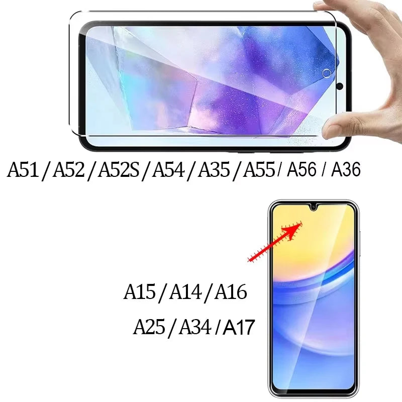 9H Screen Protector for Samsung A15 A16 A56 A36 A17 A14 A25 A24 A55 A53 A52 A52S A51 A34 A35 Tempered Glass Samsung Galaxy A15