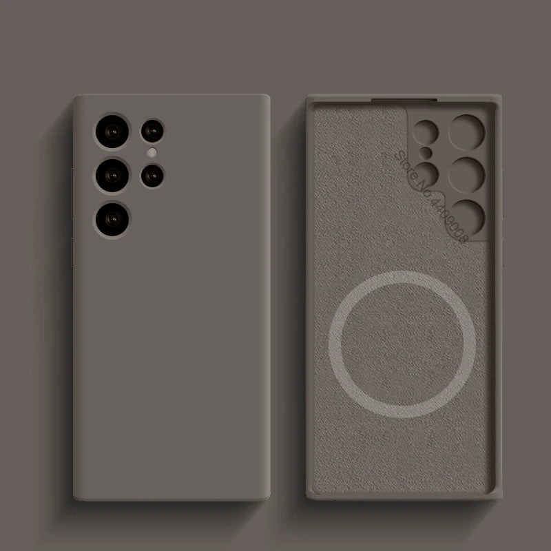 Liquid Silicone Case For Magsafe For Samsung Galaxy S24 S22 S21 S23 S25 Ultra Plus Fe Wireless Charge Magnetic Shockproof Cover