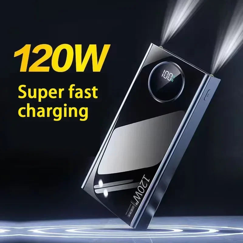 120W Power BankSuper Fast Charging 80000mah Ultralarge Capacity For Mobile Power External Battery For Iphone Xiaomi Samsung