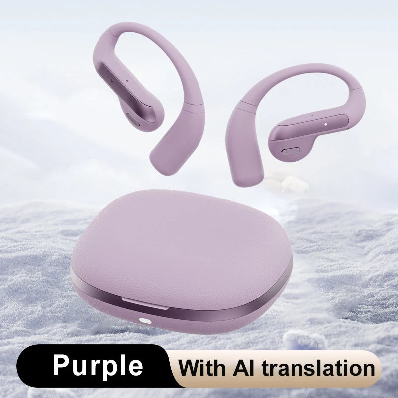Smart AI Translation Headset Stereo Sound Semi-in-ear Air Conduction True Wireless Sports Long-lasting Bluetooth Headset
