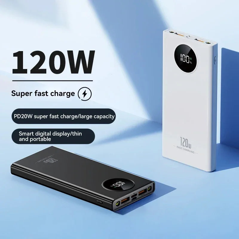 120W Power BankSuper Fast Charging 80000mah Ultralarge Capacity For Mobile Power External Battery For Iphone Xiaomi Samsung